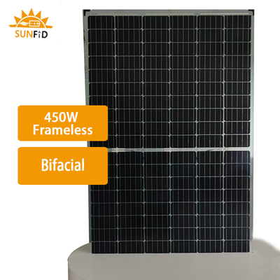 450W Frameless monokristalliner Sonnenkollektor Bifacial 10BB für Wohnenergie-Speicher-System