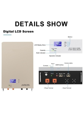 Lithium-Batterie 48V 100ah 5KWh LiFePO4 Powerwall an der Wand befestigt