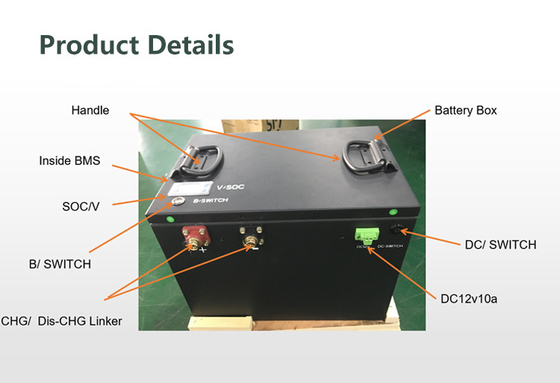 100Ah 48 Volt-Lithium-Batterie für Golfmobil 51.2v 200Ah Lifepo4 mit Bms-Ladegerät